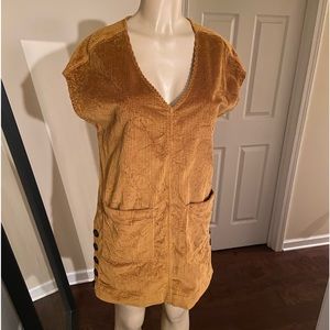 Mini curduroy A lined dress with pockets